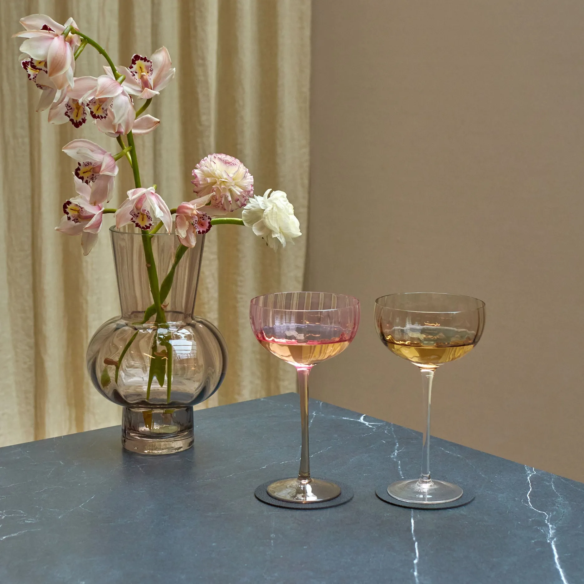 Sinnerup Glas-Candy Brown Champagneskål