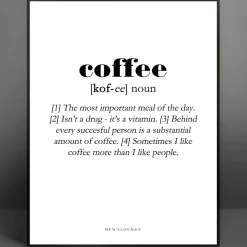 Men's Lounge Plakater Og Billeder-Coffee Definition 30x40