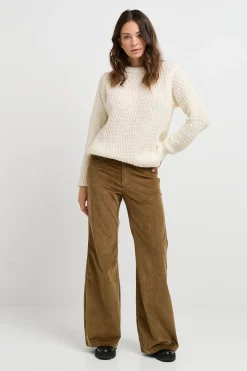 Créton Bukser-CRVolume wide jeans i fløjl