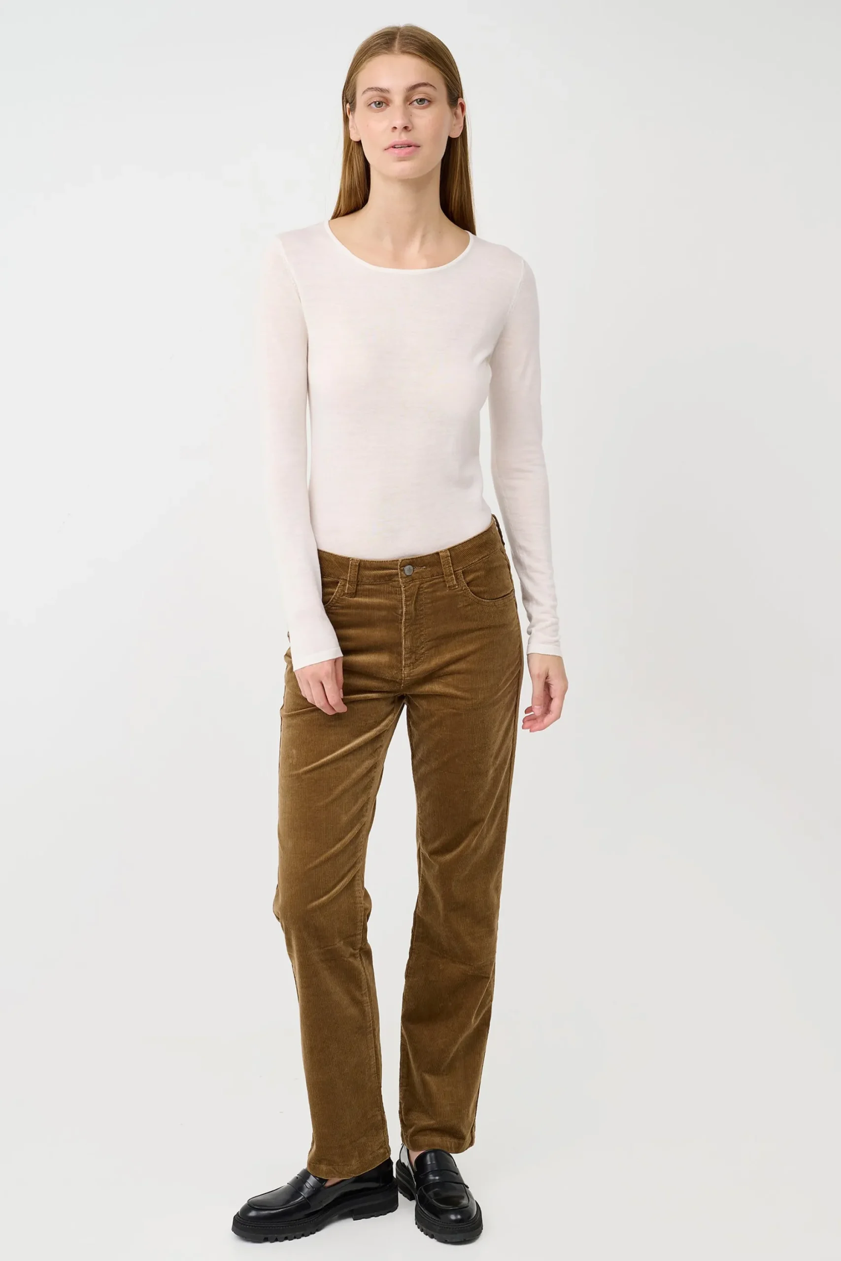 Créton Jeans|Bukser-CRYolanda straight jeans i fløjl