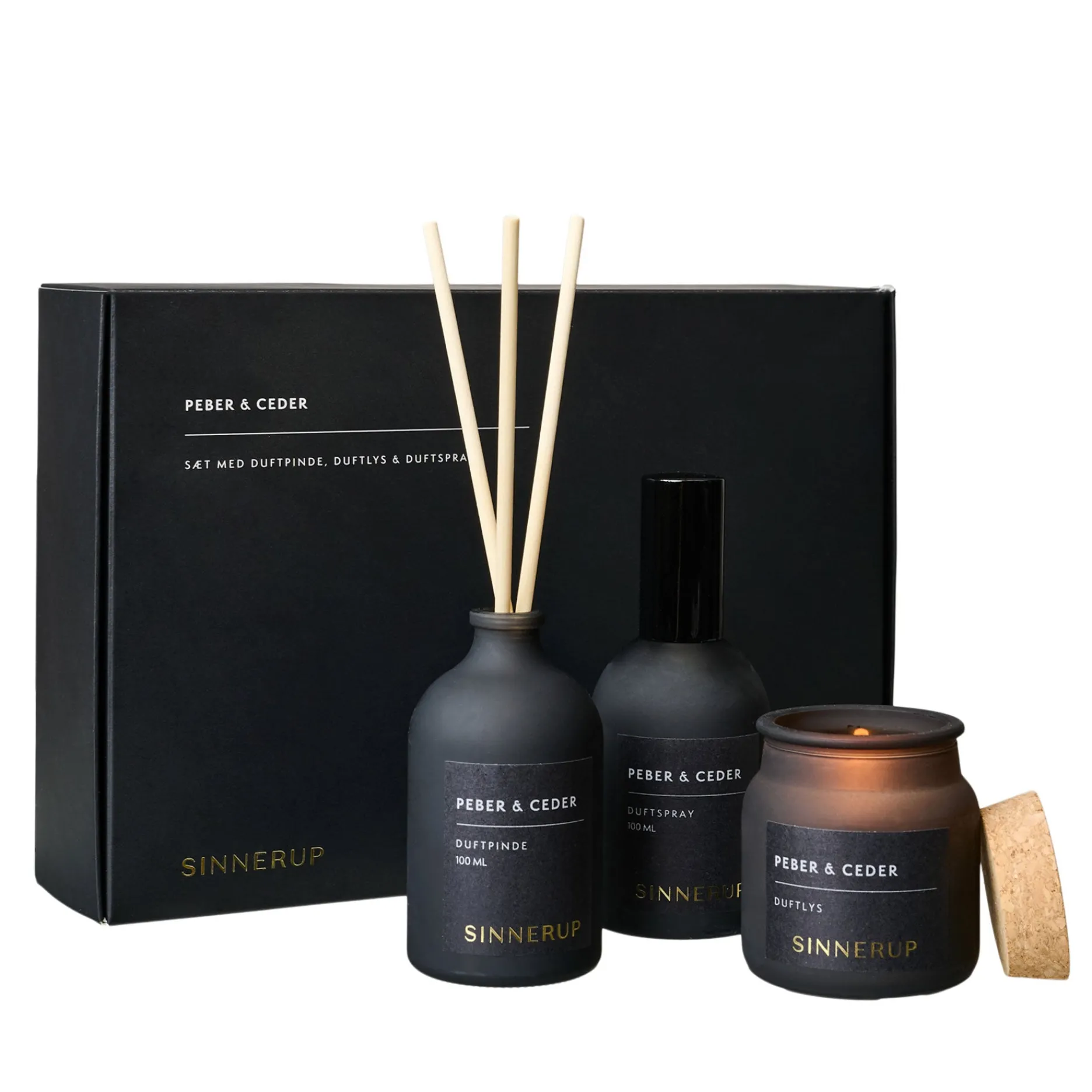 Sinnerup Wellness-Duftsæt Sort Mist Peber/Ceder