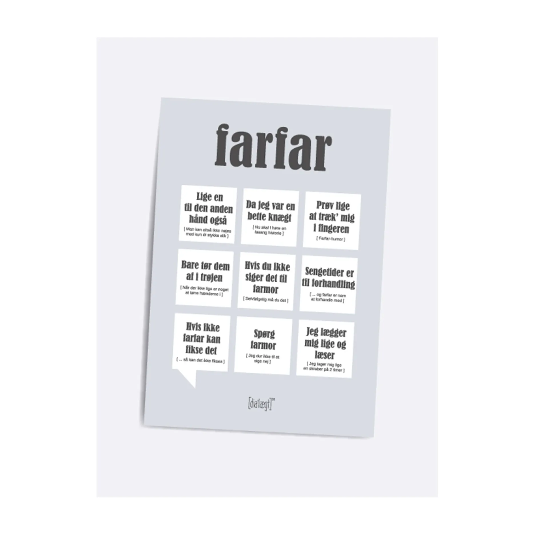 Dialægt/Citatplakat Plakater Og Billeder-Farfar Relationer