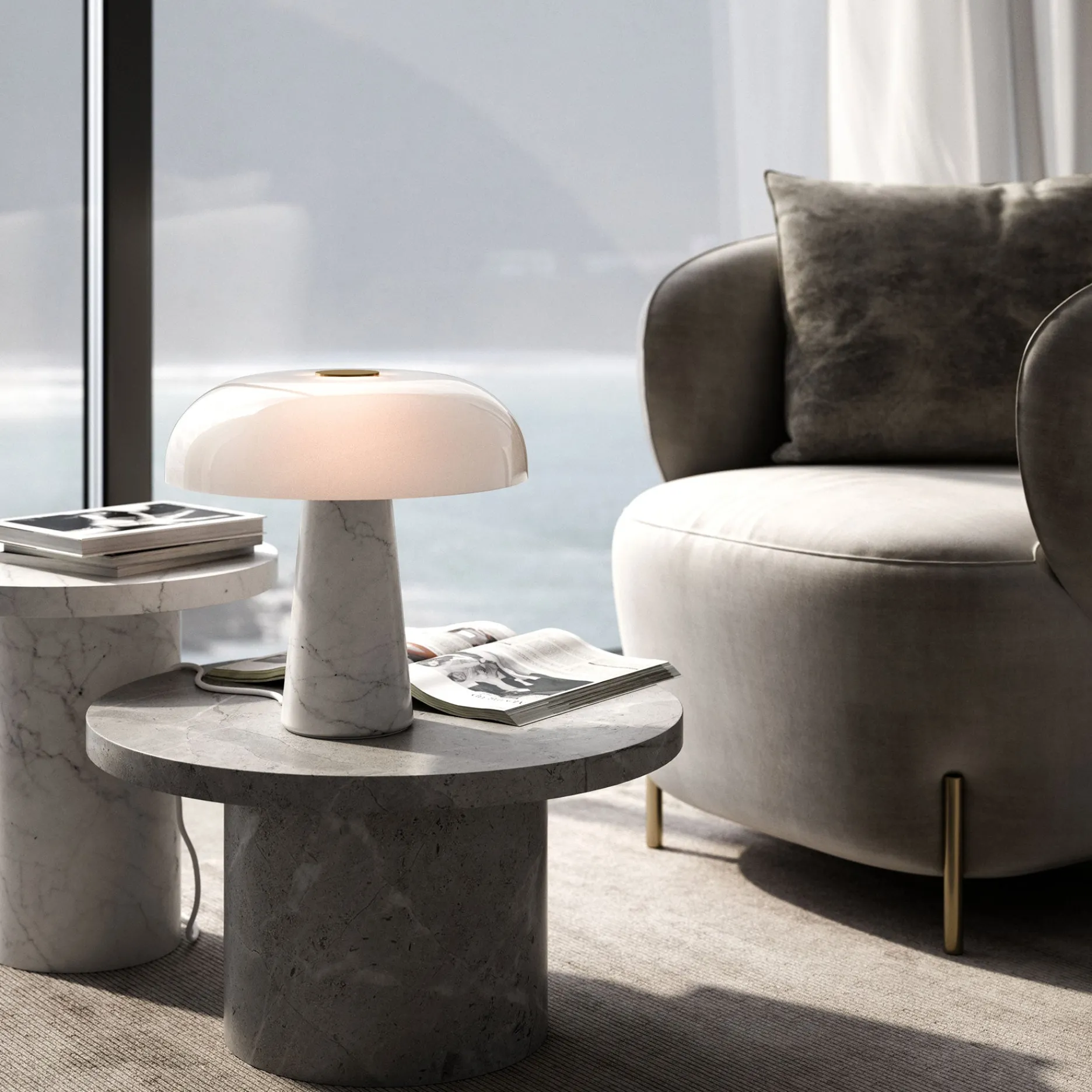 Design For the People Bordlamper|Lamper & Belysning-Glossy bordlampe hvid