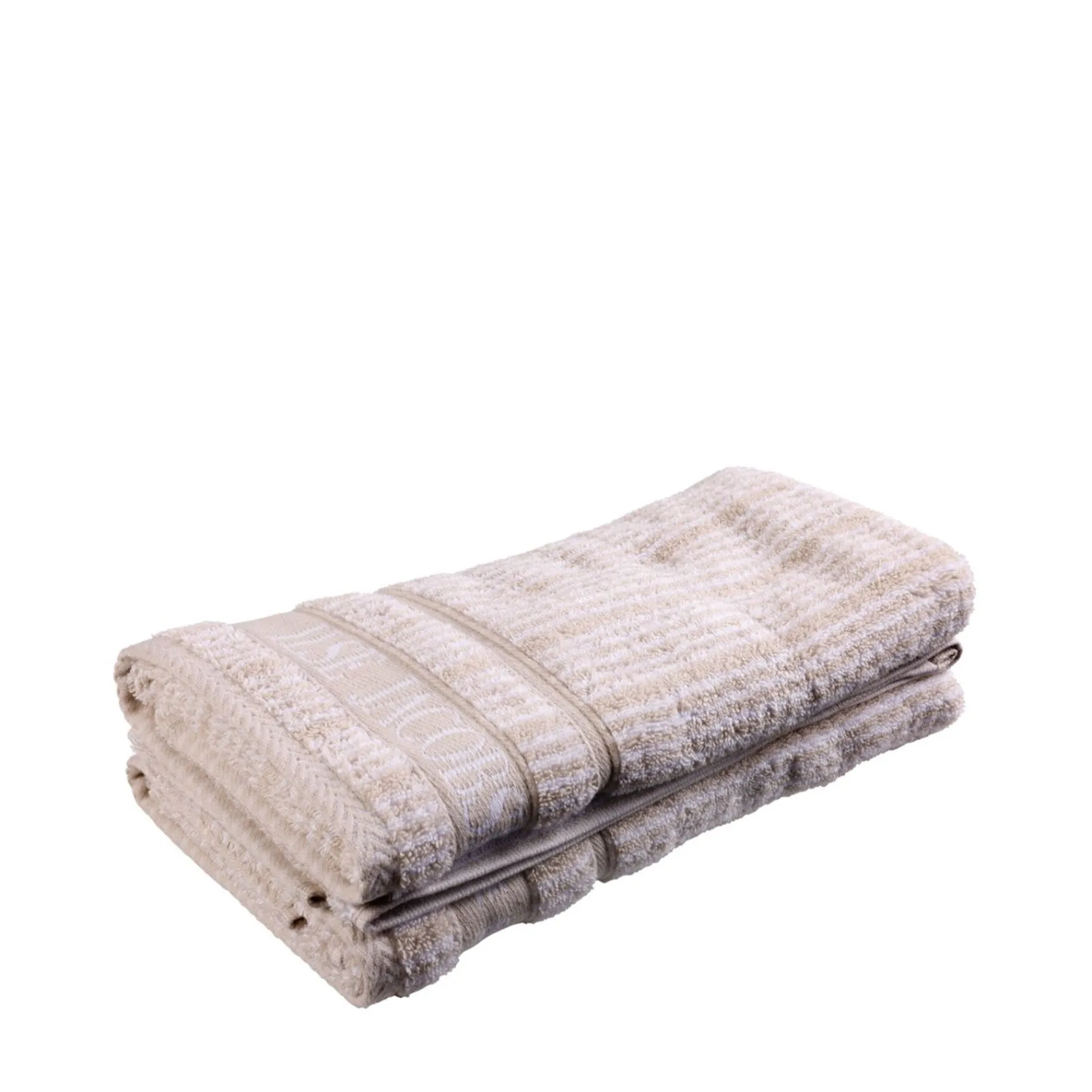 Home By Ilse Jacobsen Håndklæder-Håndklæde 2 stk 50x100 cm sand/beige striber