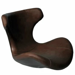Furniture by Sinnerup Loungestole-Kato loungestol læder m. chrome drejesokkel