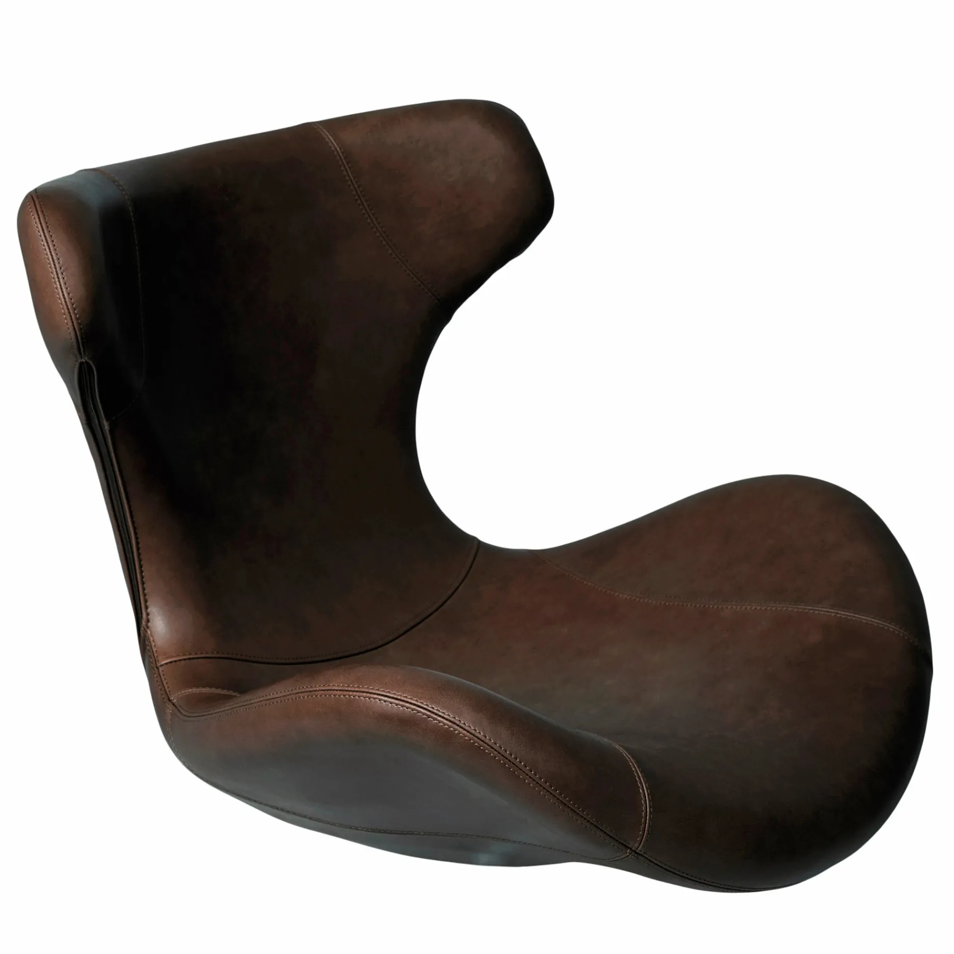 Furniture by Sinnerup Loungestole-Kato loungestol læder m. chrome drejesokkel