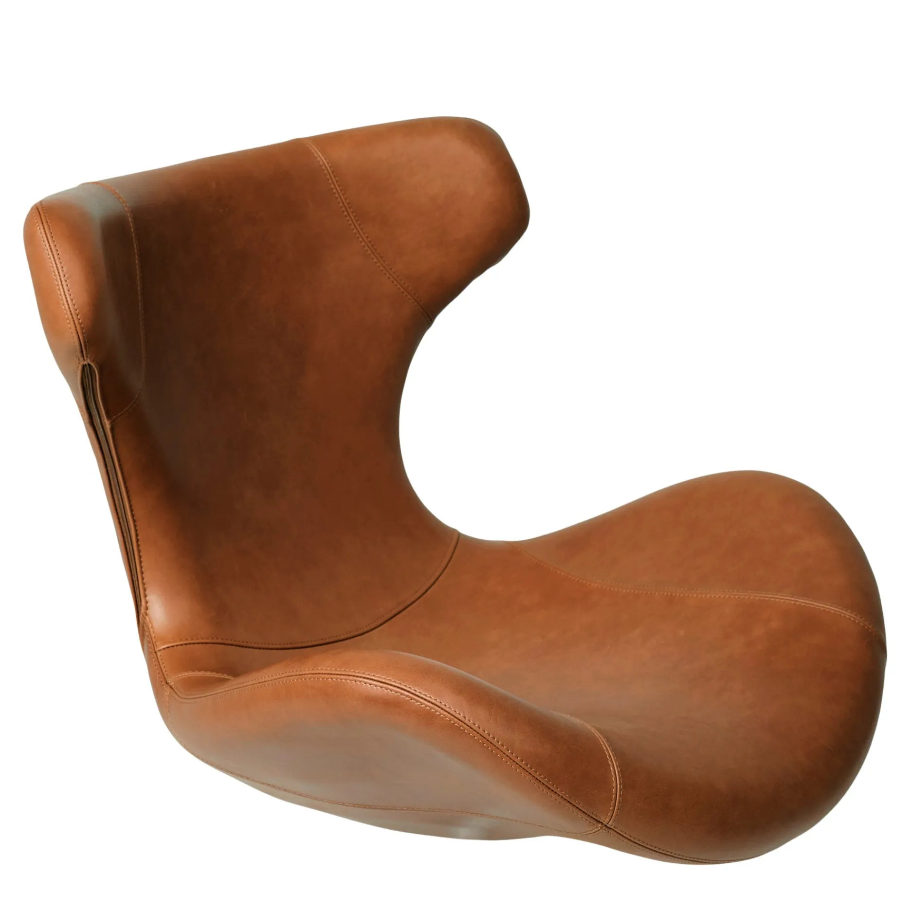Furniture by Sinnerup Loungestole-Kato loungestol læder m. sort drejesokkel