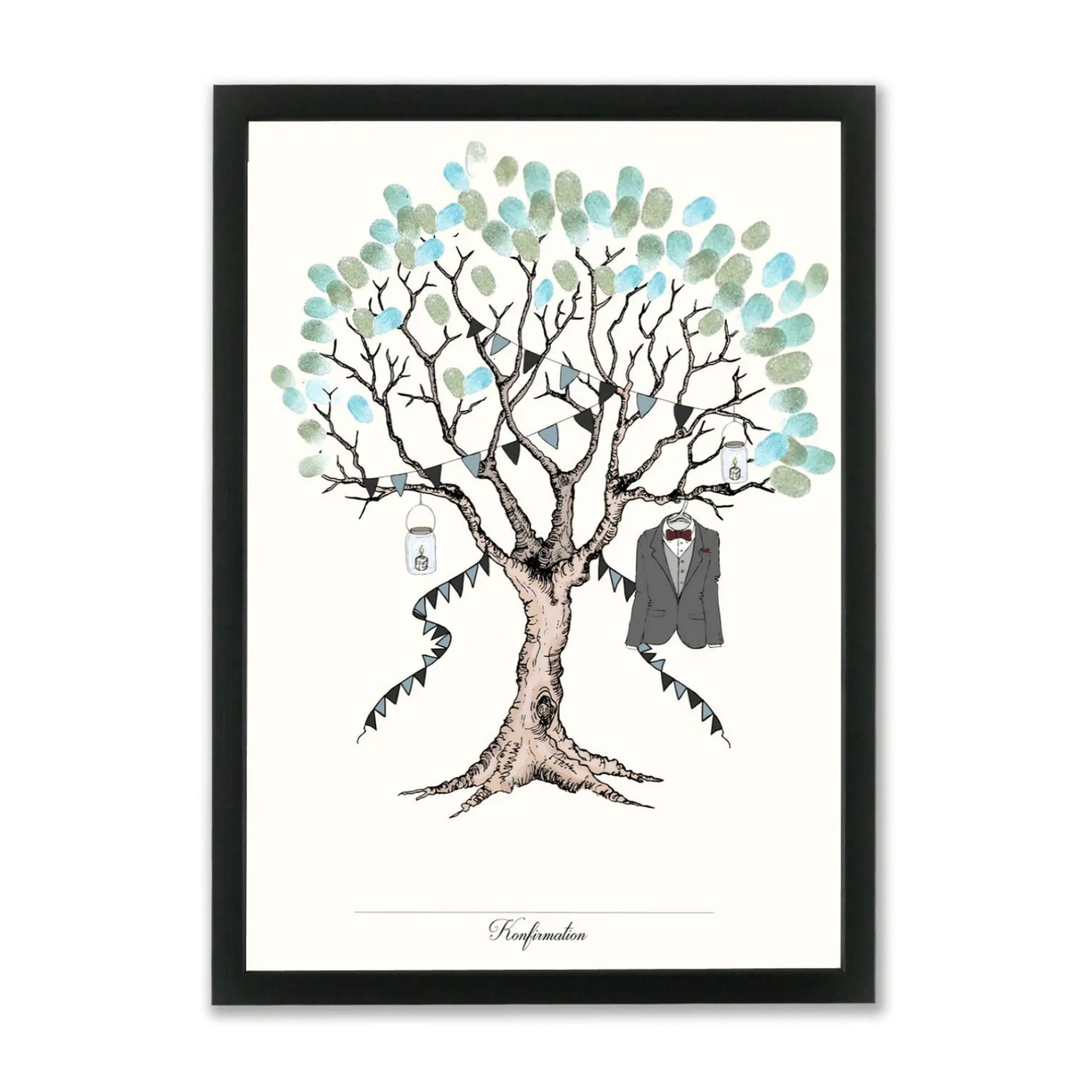 Mouse and Pen Illustration Plakater Og Billeder-Konfirmand - dreng/grøn