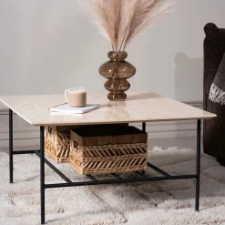 Furniture by Sinnerup Sofaborde-LINES II sofabord i travertin 80x80 cm