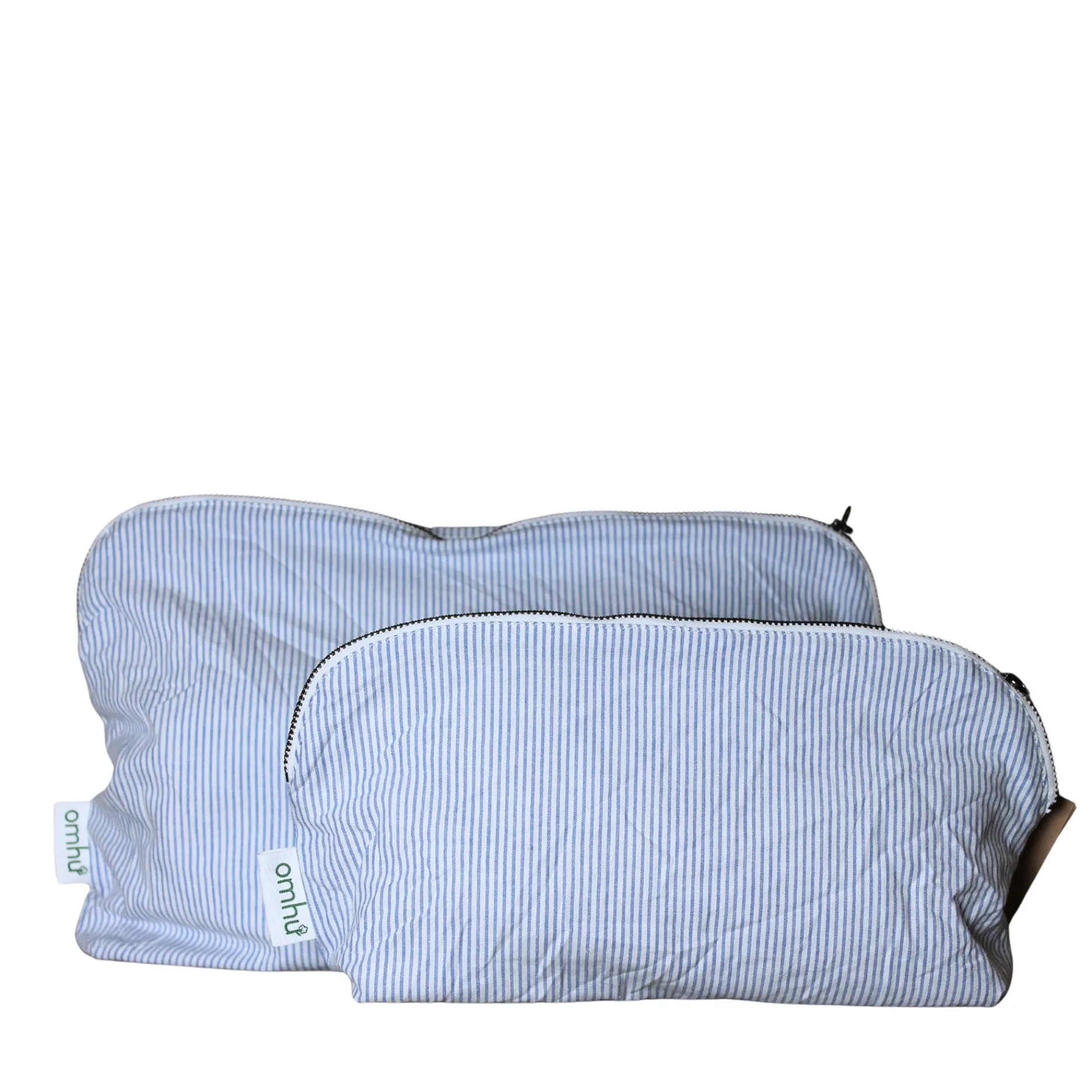 Omhu Wellness-Makeup pung 24x15 cm mini strib blå