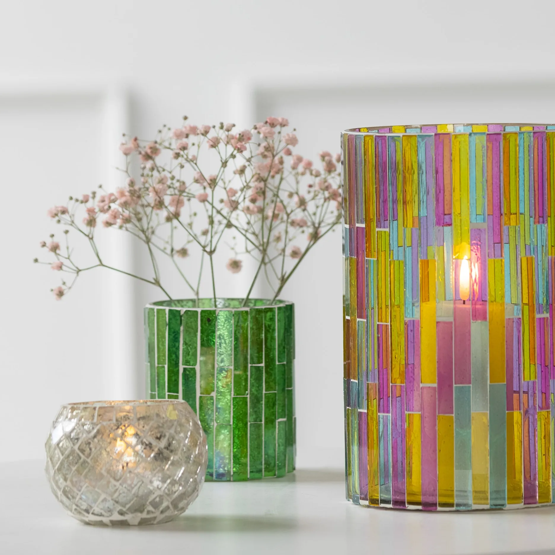 Sinnerup Lys & Stager-Mosaik fyrfadsstage H10 cm.