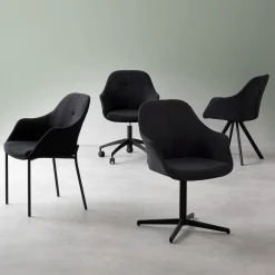 Furniture by Sinnerup Spisebordsstole-New Age sort stof m. drejefod
