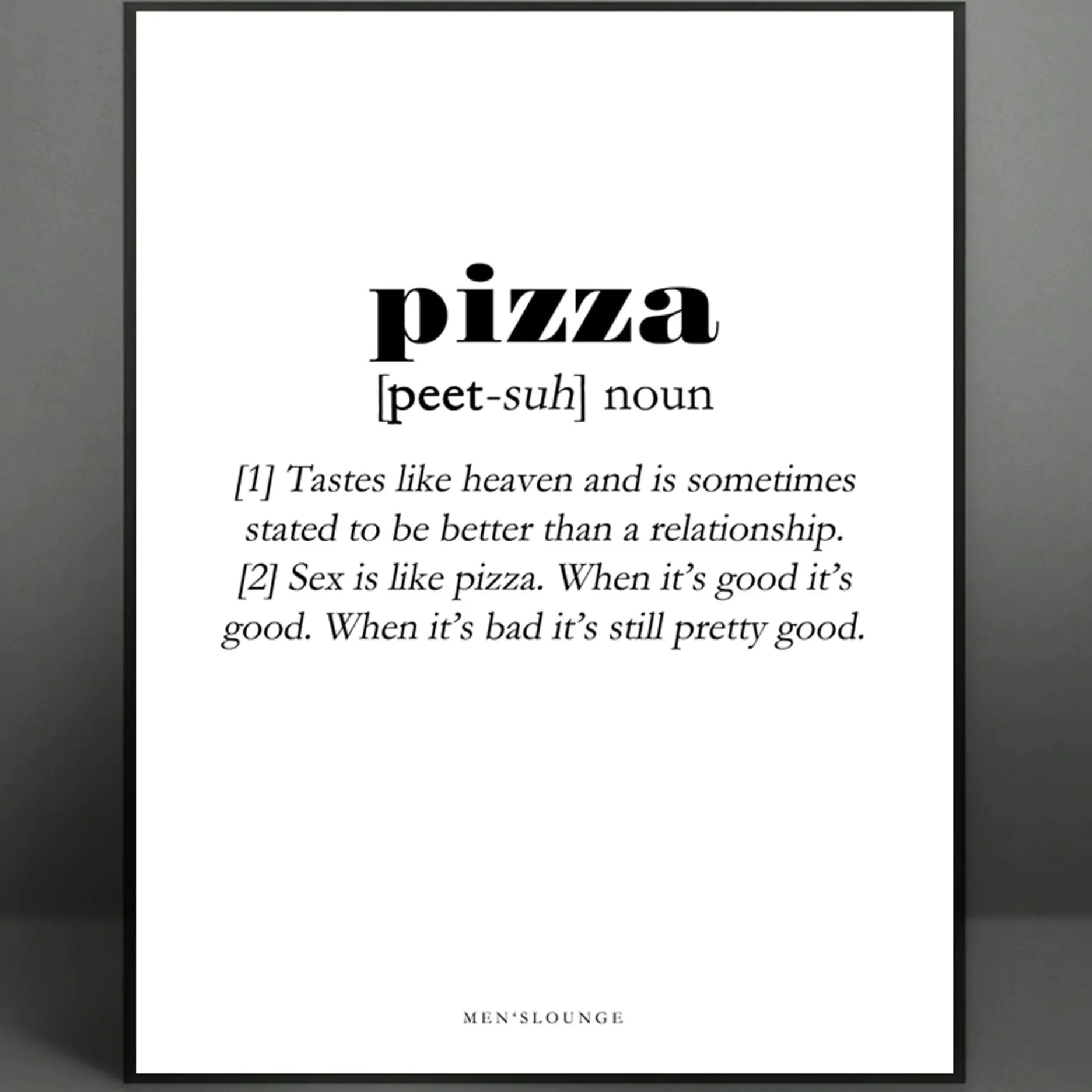 Men's Lounge Plakater Og Billeder-Pizza Definition 30x40