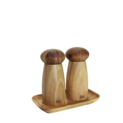 Aida Salt & Peber-RAW kværnsæt m/bakke H13,4 cm teak