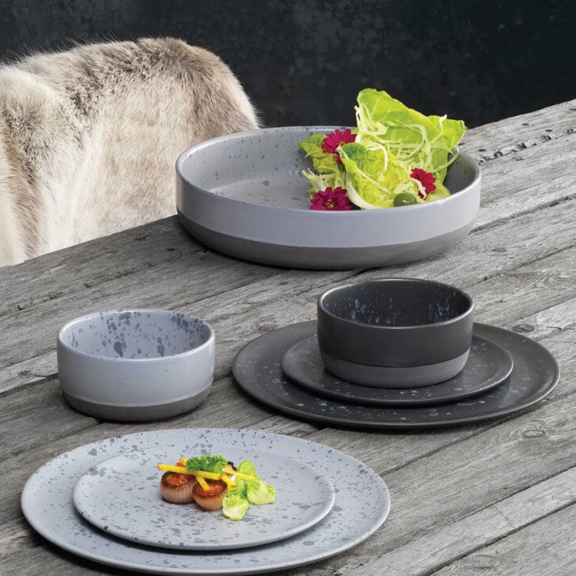 Aida Stel-RAW skål Ø13,5 cm sort spotted