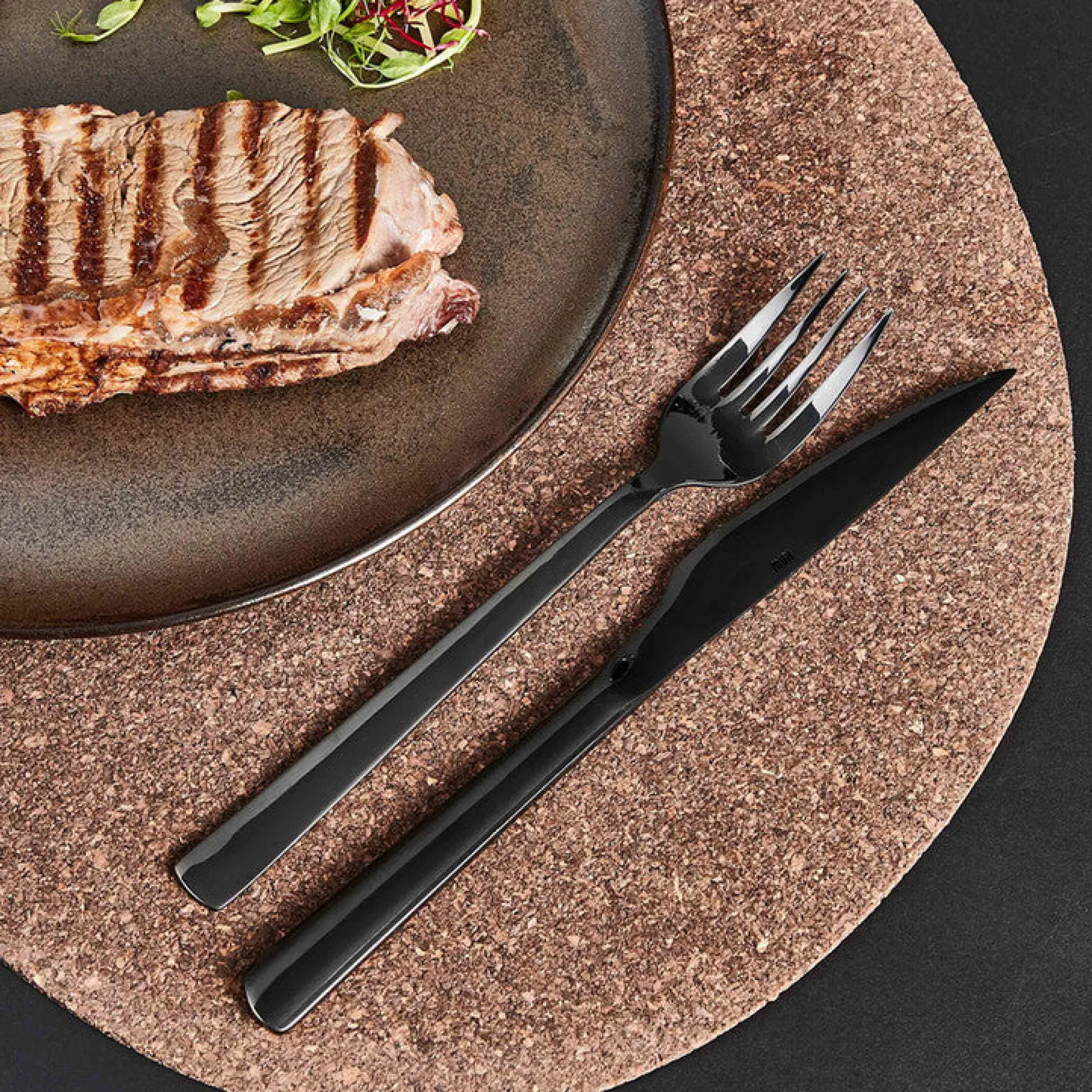 Aida Bestik-RAW steaksæt 8 dele sort farve