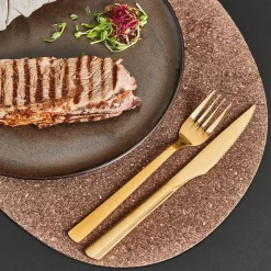 Aida Bestik-RAW steaksæt guldfarvet