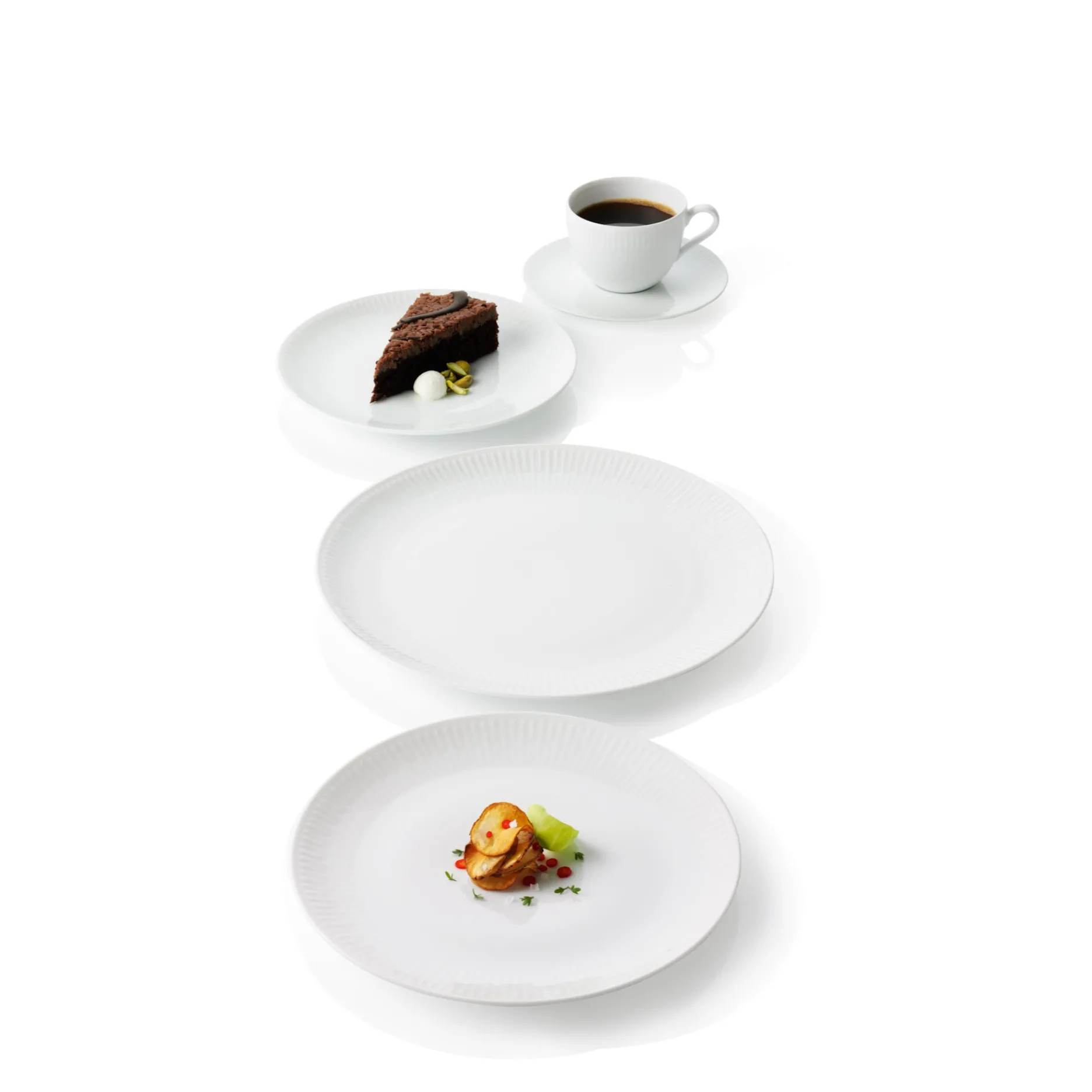 Aida Stel-Relief desserttallerken Ø20 cm 4 stk hvid