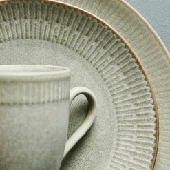 Aida Tilbud|Stel-Relief middagstallerken Ø27 cm stentøj grøn