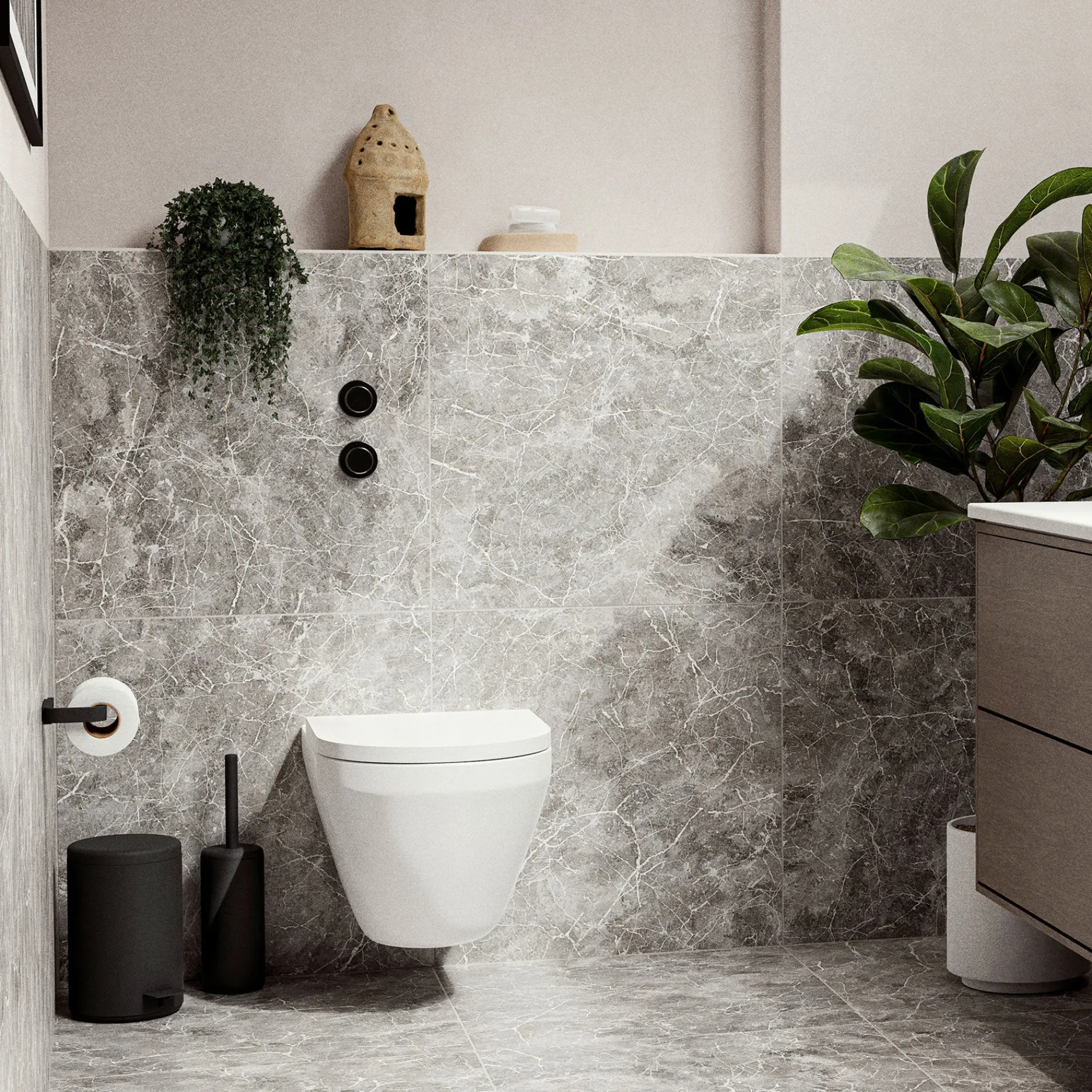 Zone Toiletbørster-Rim toiletbørste sort