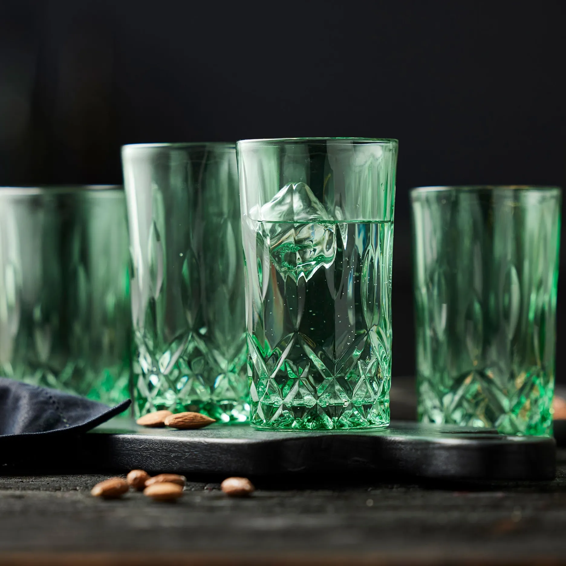 Lyngby Glas Bar & Vin|Glas-Sorrento highball 4 stk. grøn