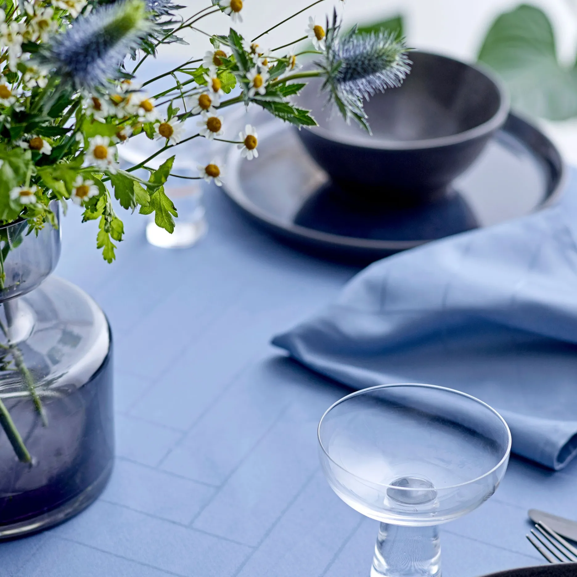 Södahl Tilbud|Stofservietter-Tiles serviet damas 4 stk sky blue