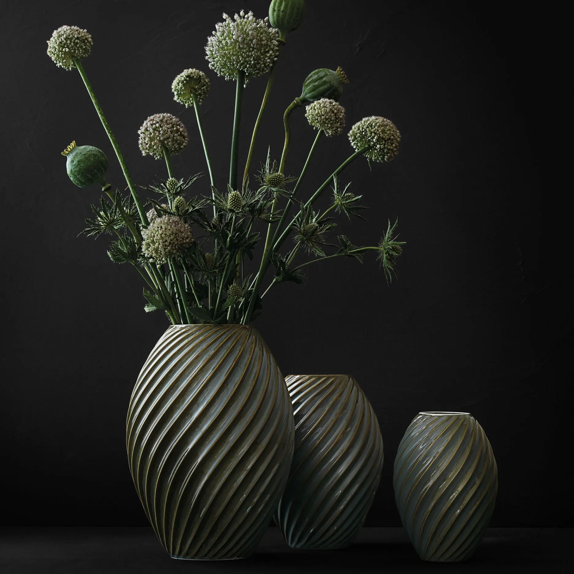 Morsø Vaser-Vase River 16 cm gråblå