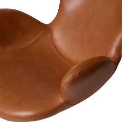 Furniture by Sinnerup Loungestole-Victor loungestol læder m. sort drejesokkel