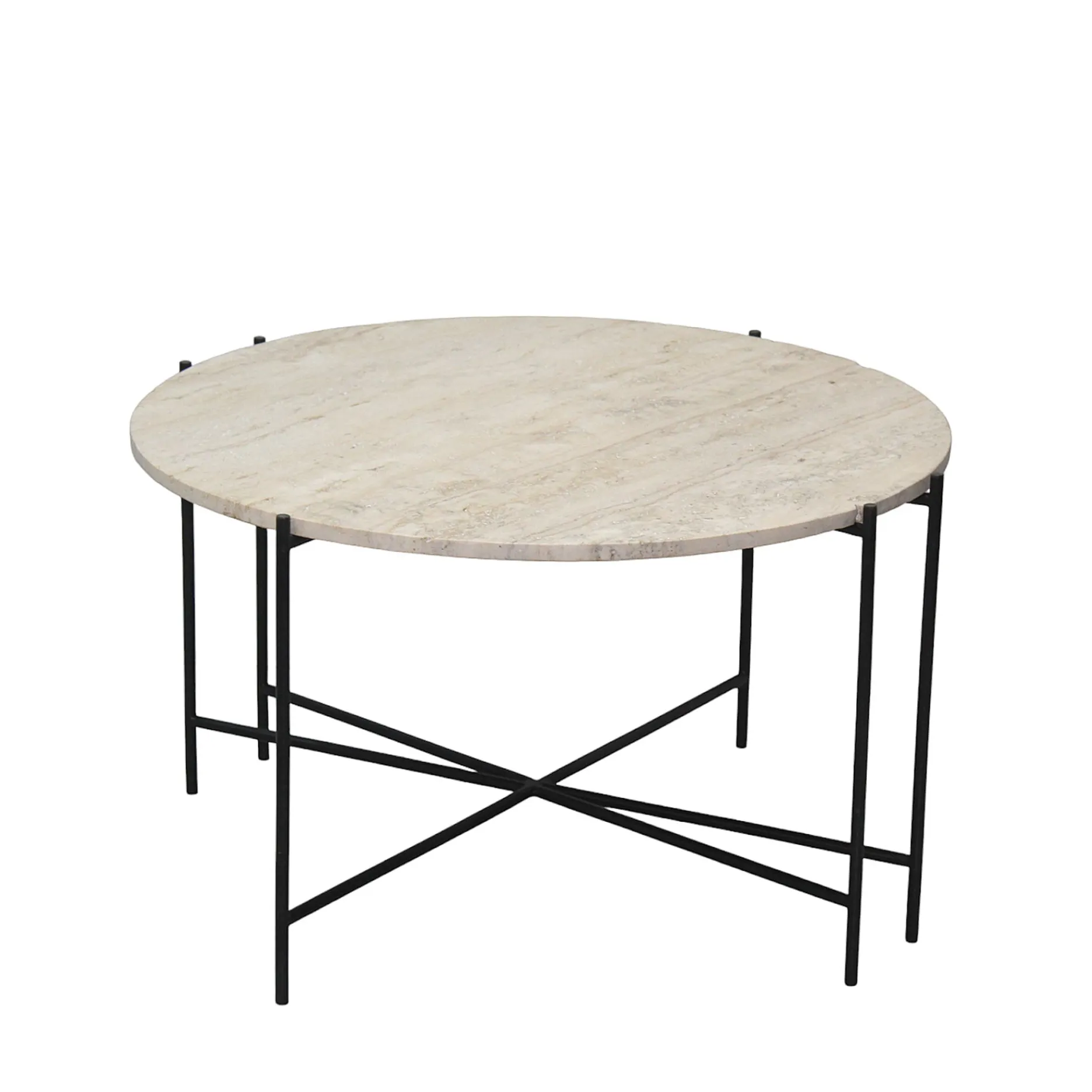 Furniture by Sinnerup Sofaborde-Viola IIII sofabord i travertine Ø80 cm