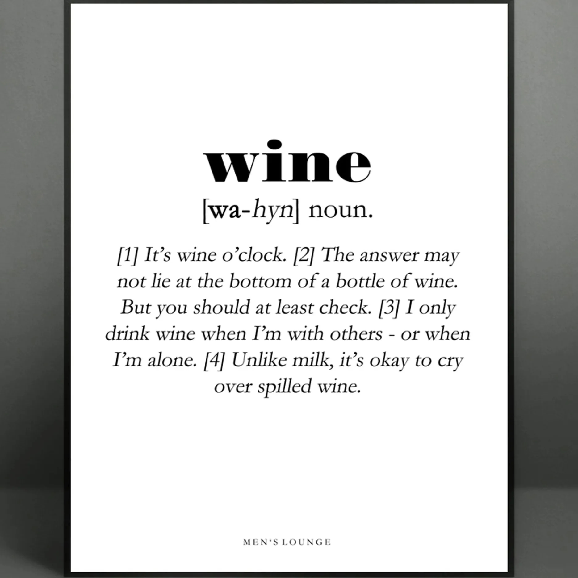 Men's Lounge Plakater Og Billeder-Wine Definition A4